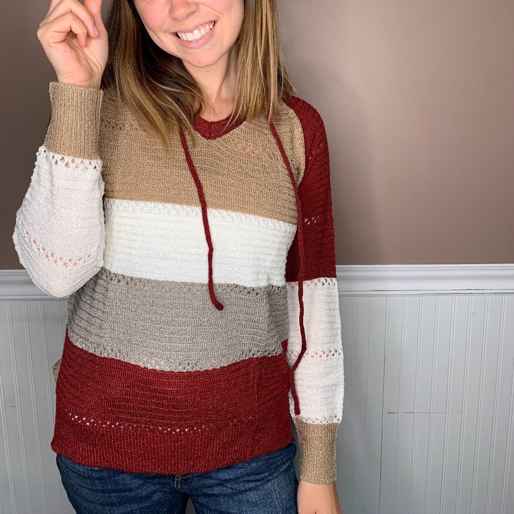 Knit Sweater Pullover with hood